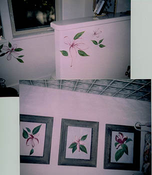 Magnolia flowers, framed art work.